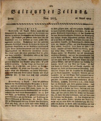 Bayreuther Zeitung Freitag 26. August 1814