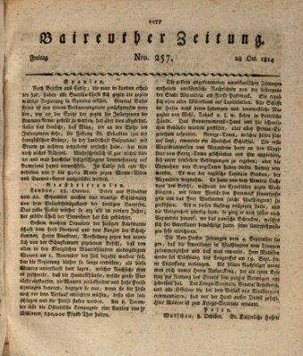 Bayreuther Zeitung Freitag 28. Oktober 1814