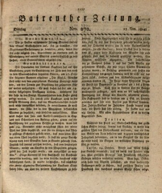 Bayreuther Zeitung Dienstag 15. November 1814