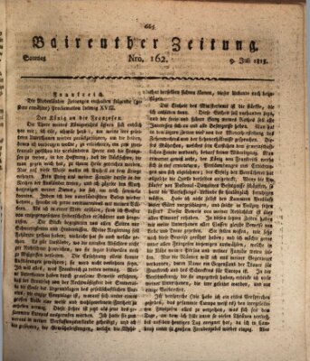 Bayreuther Zeitung Sonntag 9. Juli 1815