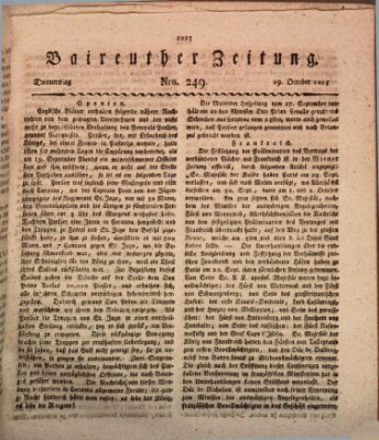 Bayreuther Zeitung Donnerstag 19. Oktober 1815