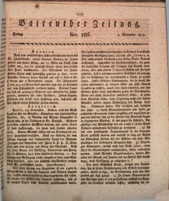 Bayreuther Zeitung Freitag 1. Dezember 1815