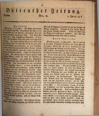 Bayreuther Zeitung Dienstag 2. Januar 1816