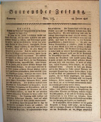 Bayreuther Zeitung Donnerstag 18. Januar 1816