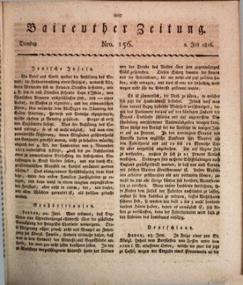 Bayreuther Zeitung Dienstag 2. Juli 1816