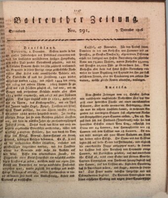Bayreuther Zeitung Samstag 7. Dezember 1816