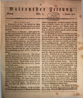 Bayreuther Zeitung Mittwoch 1. Januar 1817