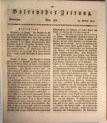 Bayreuther Zeitung Donnerstag 23. Januar 1817