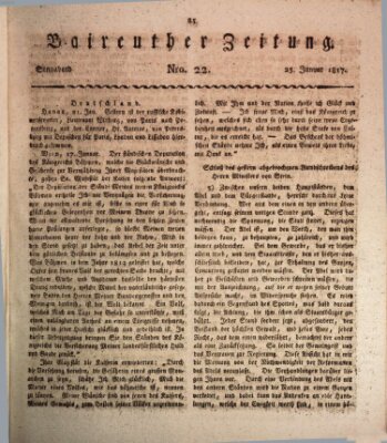 Bayreuther Zeitung Samstag 25. Januar 1817