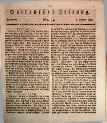 Bayreuther Zeitung Samstag 8. Februar 1817