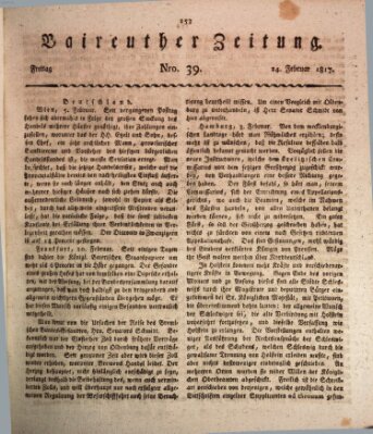 Bayreuther Zeitung Freitag 14. Februar 1817