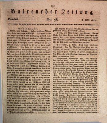 Bayreuther Zeitung Samstag 8. März 1817