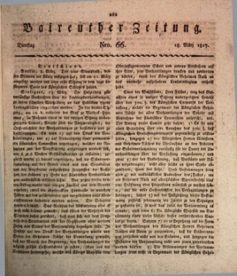 Bayreuther Zeitung Dienstag 18. März 1817