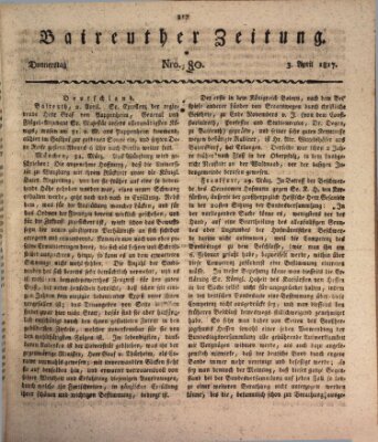 Bayreuther Zeitung Donnerstag 3. April 1817