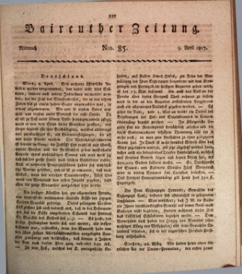 Bayreuther Zeitung Mittwoch 9. April 1817