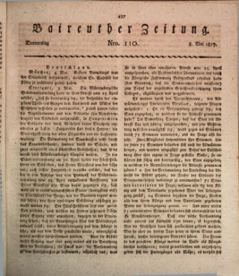 Bayreuther Zeitung Donnerstag 8. Mai 1817