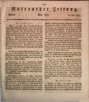 Bayreuther Zeitung Mittwoch 30. Juli 1817