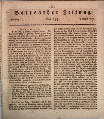 Bayreuther Zeitung Dienstag 5. August 1817