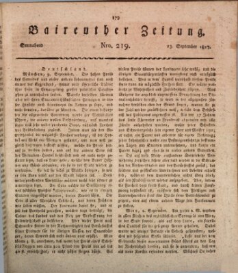 Bayreuther Zeitung Samstag 13. September 1817
