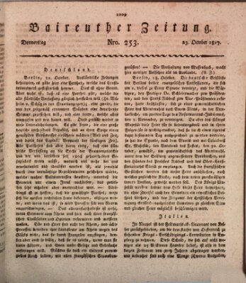 Bayreuther Zeitung Donnerstag 23. Oktober 1817