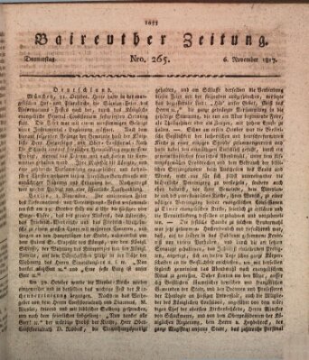 Bayreuther Zeitung Donnerstag 6. November 1817