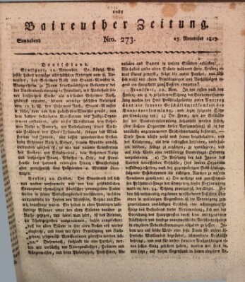 Bayreuther Zeitung Samstag 15. November 1817