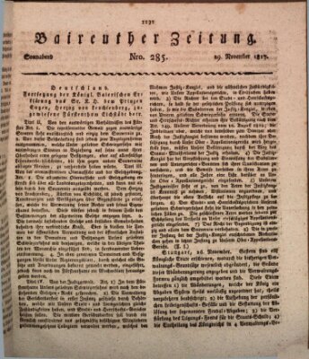 Bayreuther Zeitung Samstag 29. November 1817