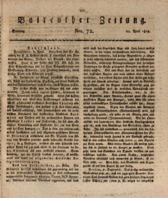 Bayreuther Zeitung Sonntag 12. April 1818
