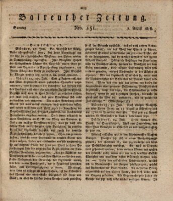 Bayreuther Zeitung Sonntag 2. August 1818