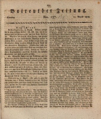 Bayreuther Zeitung Dienstag 11. August 1818