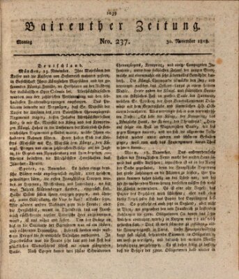 Bayreuther Zeitung Montag 30. November 1818