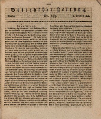 Bayreuther Zeitung Dienstag 8. Dezember 1818