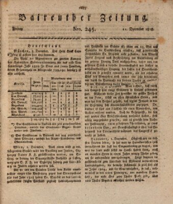 Bayreuther Zeitung Freitag 11. Dezember 1818
