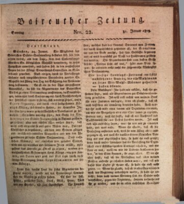 Bayreuther Zeitung Sonntag 31. Januar 1819