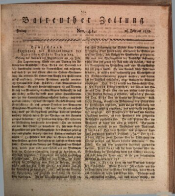 Bayreuther Zeitung Freitag 26. Februar 1819