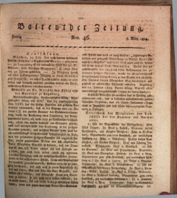Bayreuther Zeitung Freitag 5. März 1819