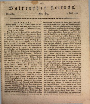 Bayreuther Zeitung Donnerstag 1. April 1819