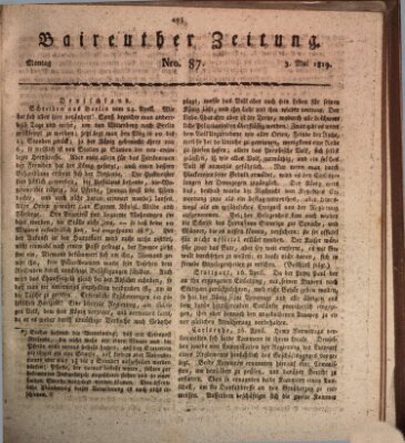 Bayreuther Zeitung Montag 3. Mai 1819