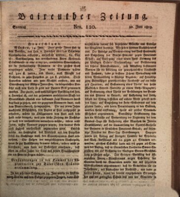 Bayreuther Zeitung Sonntag 20. Juni 1819