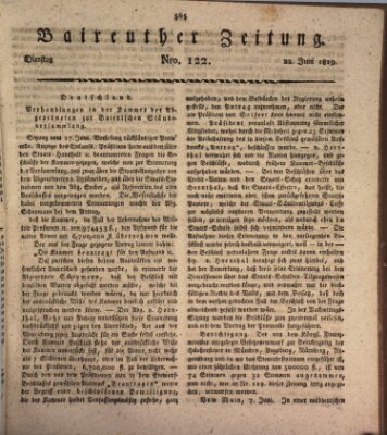 Bayreuther Zeitung Dienstag 22. Juni 1819