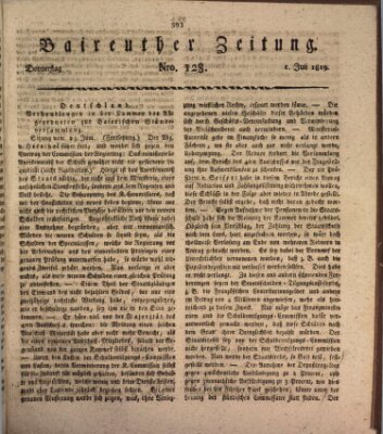 Bayreuther Zeitung Donnerstag 1. Juli 1819
