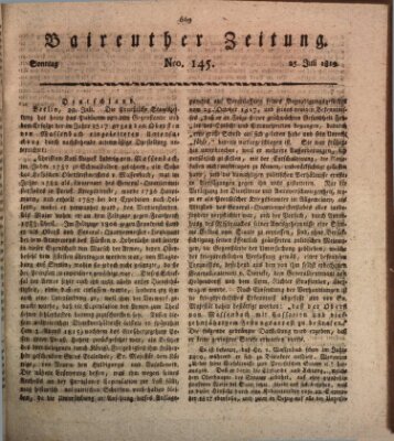 Bayreuther Zeitung Sonntag 25. Juli 1819