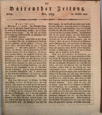 Bayreuther Zeitung Freitag 22. Oktober 1819