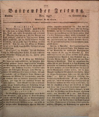Bayreuther Zeitung Dienstag 14. Dezember 1819