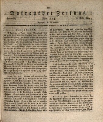 Bayreuther Zeitung Donnerstag 8. Juni 1820