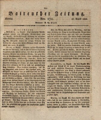 Bayreuther Zeitung Sonntag 27. August 1820