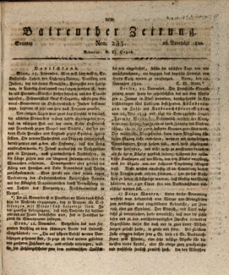 Bayreuther Zeitung Sonntag 26. November 1820