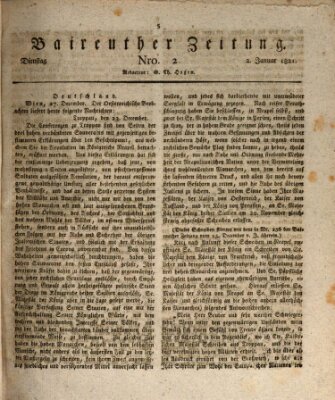 Bayreuther Zeitung Dienstag 2. Januar 1821