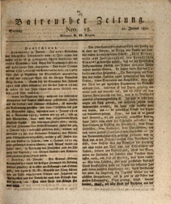 Bayreuther Zeitung Sonntag 21. Januar 1821