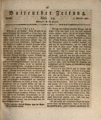 Bayreuther Zeitung Freitag 2. Februar 1821